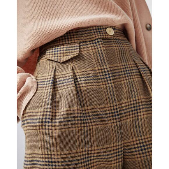 NANUSHKA Mitsu Cropped Plaid Wool Blend Trousers Small S - Picture 3 of 9